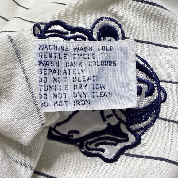 Vintage Starter Georgetown Hoyas Pinstripe Cotton Baseball Jersey Mens Large 90s - Picture 11 of 13